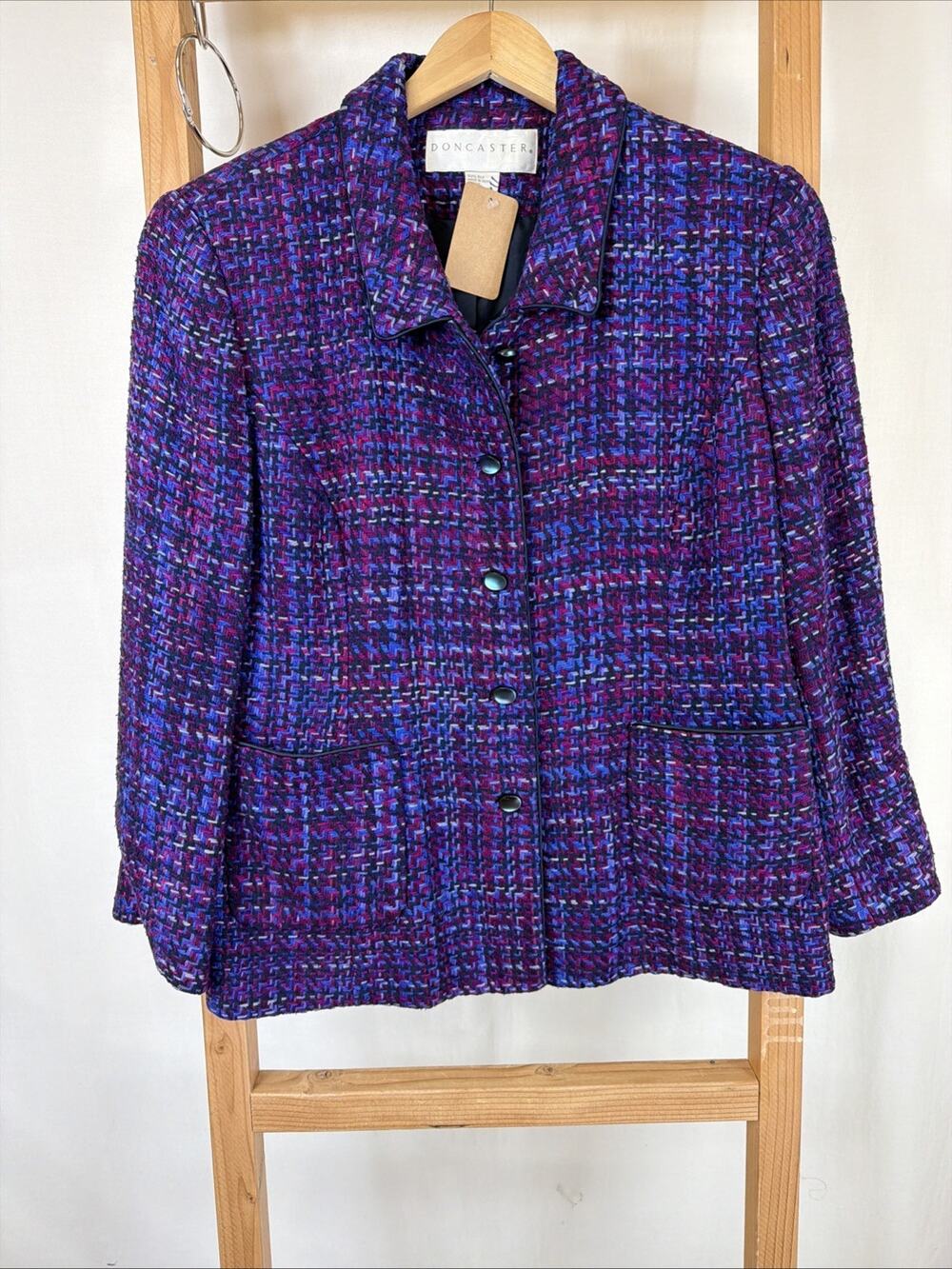 Vintage Y2K Doncaster Multicolor SILK Blazer #1208 Size LG / XL